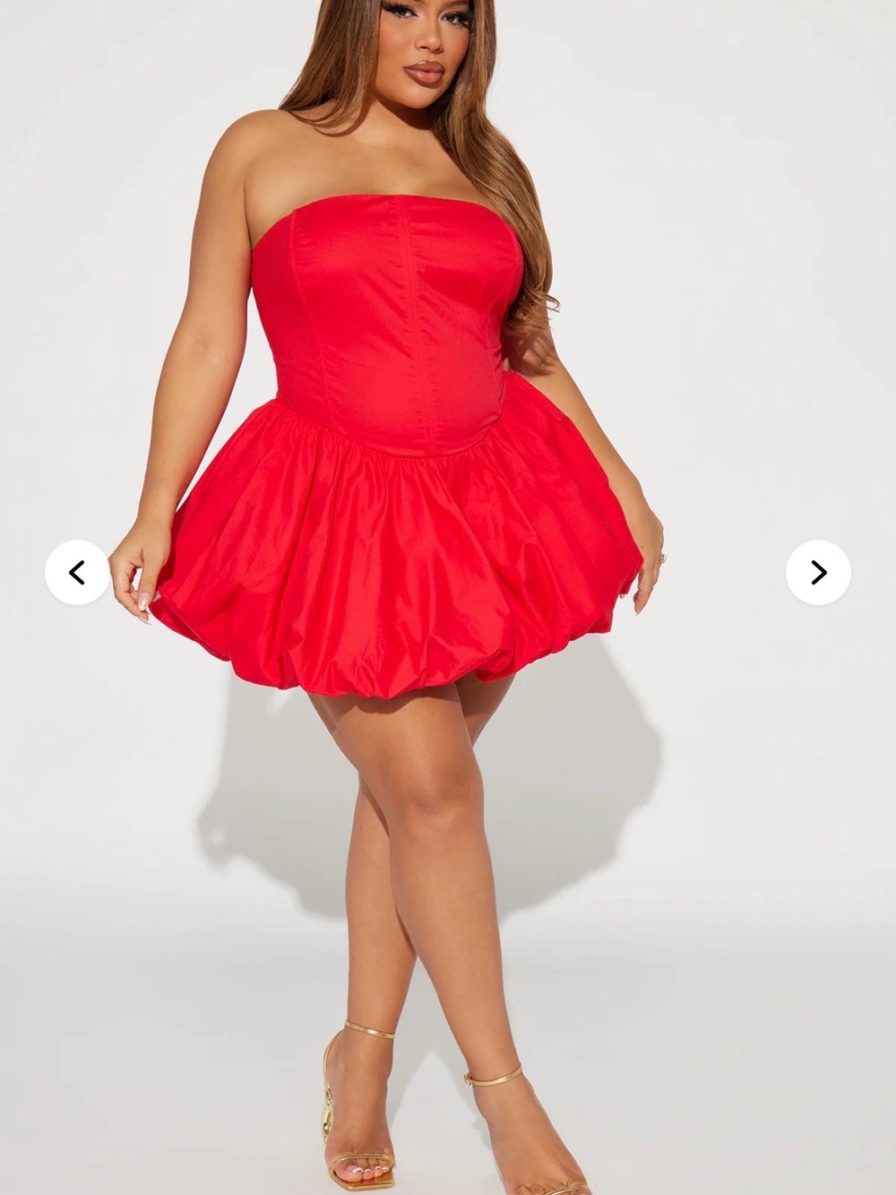 NWT Red Strapless Bubble Mini Dress - Sz 1X